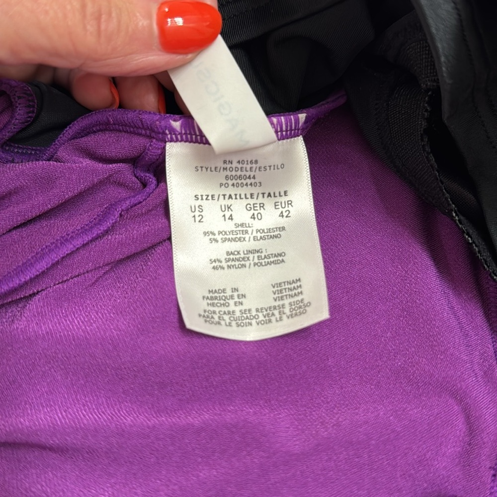Magicsuit Rich Purple Layered Swim Tankini Top size 12 - Picture 6 of 6